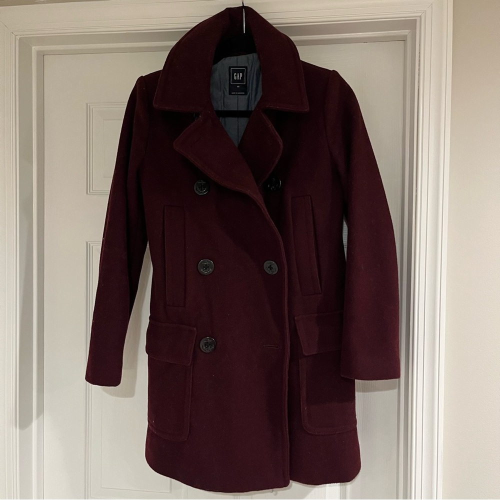 GAP Women's Deep Red Peacoat